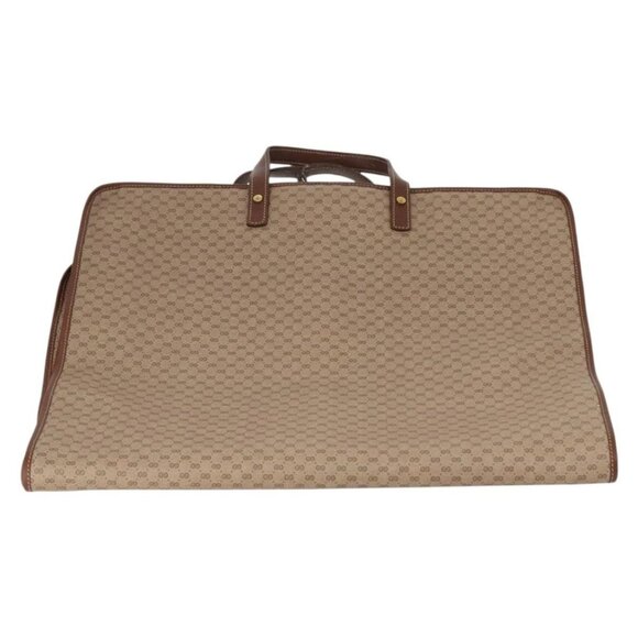 GUCCI Micro GG Supreme Garment Cover PVC Beige Gold Auth gh944 - Picture 2 of 16